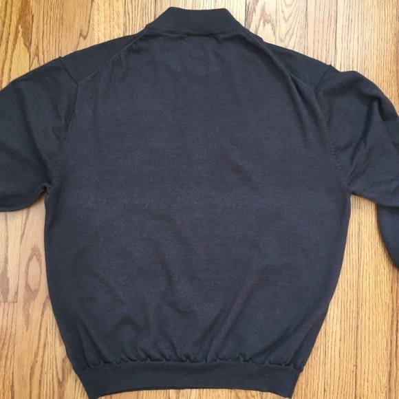 Pronto Uomo 100% extra fine merino wool brown pullover sweater - Picture 13 of 15